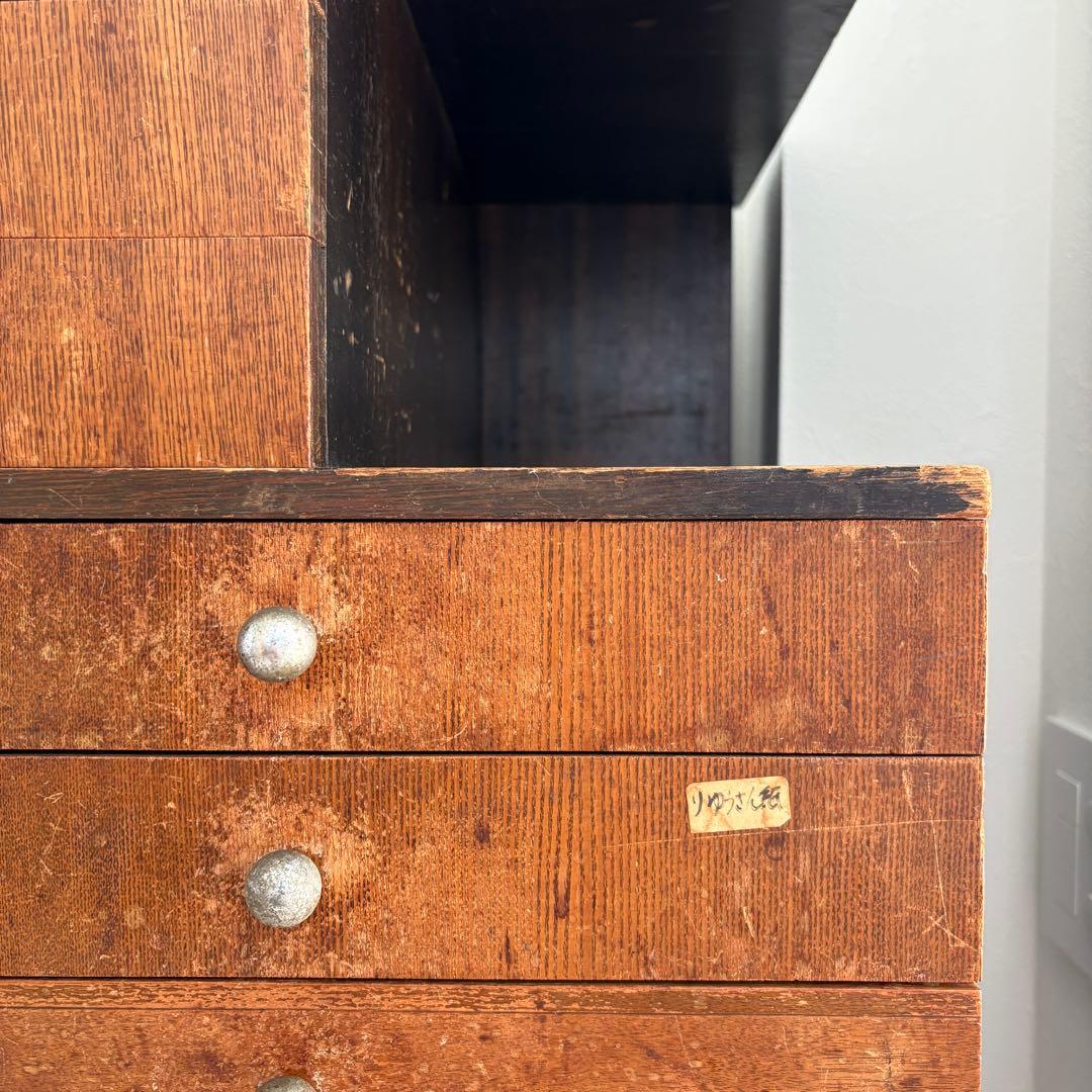 昭和レトロ 木製 小引き出し 収納棚 古家具 アンティーク 作業台