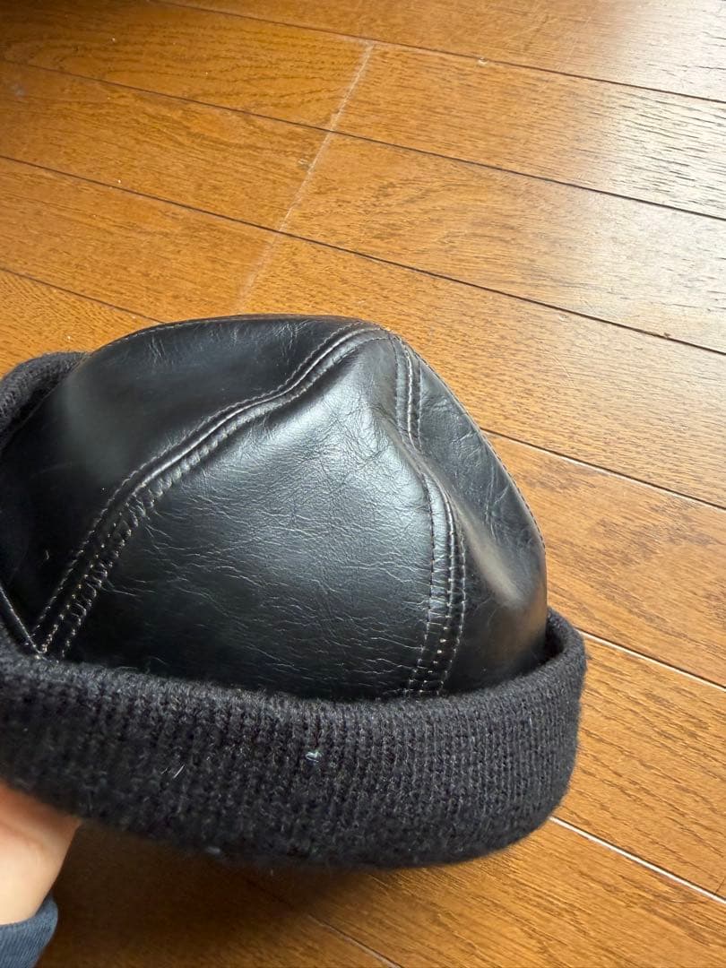 ミスターファットマン レザー フィッシャーマンキャップ ブラック