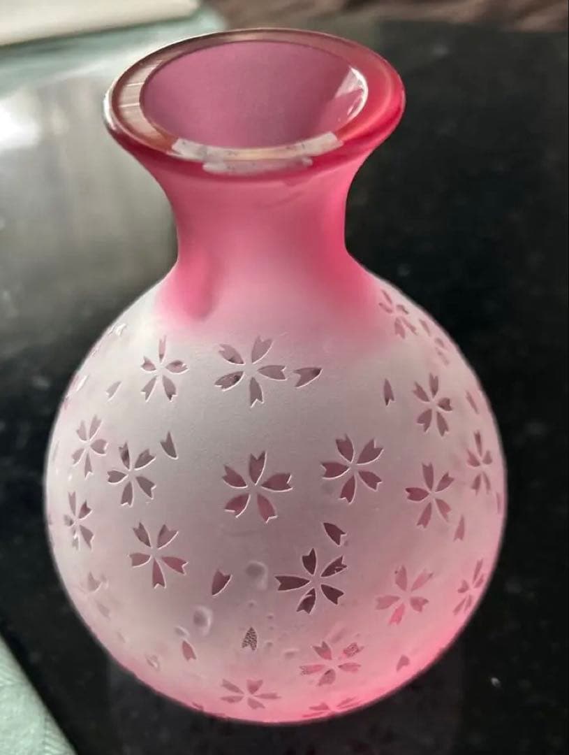 作品)サンドブラストさくら桜模様　徳利とっくり