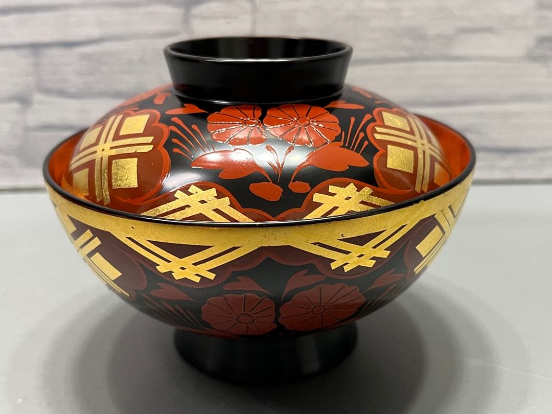 南部箔椀　五客　木製　美品