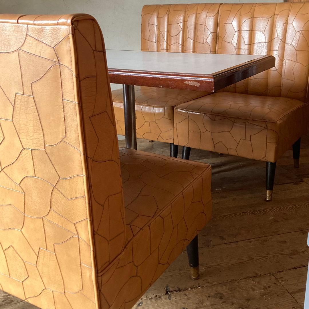 2点セット ヴィンテージ レトロ ソファ 喫茶 カフェ ミッドセンチュリー