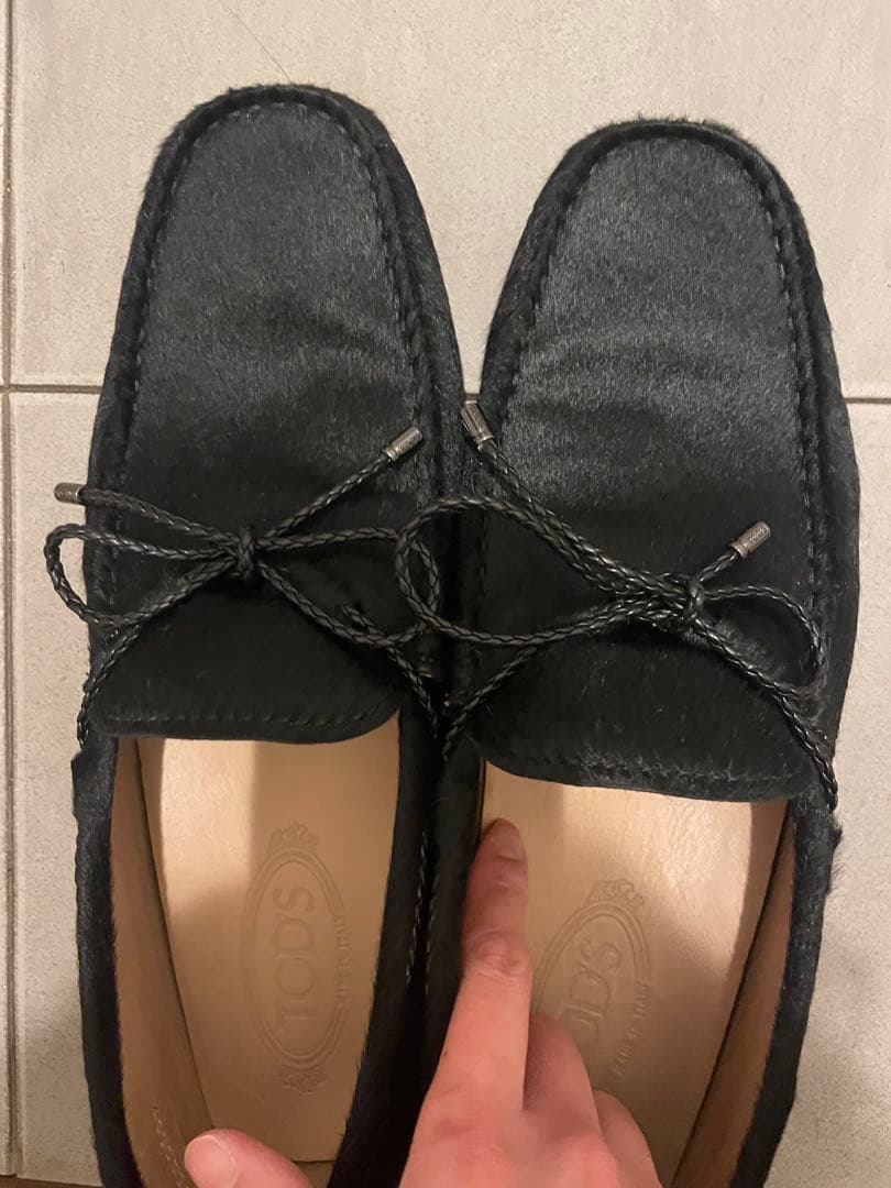 トッズ　メンズ　ハラコ　ブラック　7ハーフ