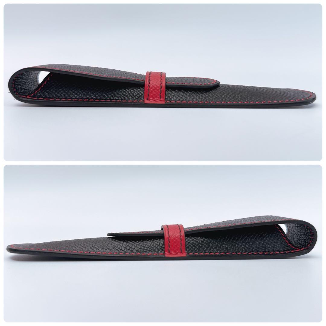 エルメス ペンケース バイカラー ブラック レッド 文房具 ステーショナリー