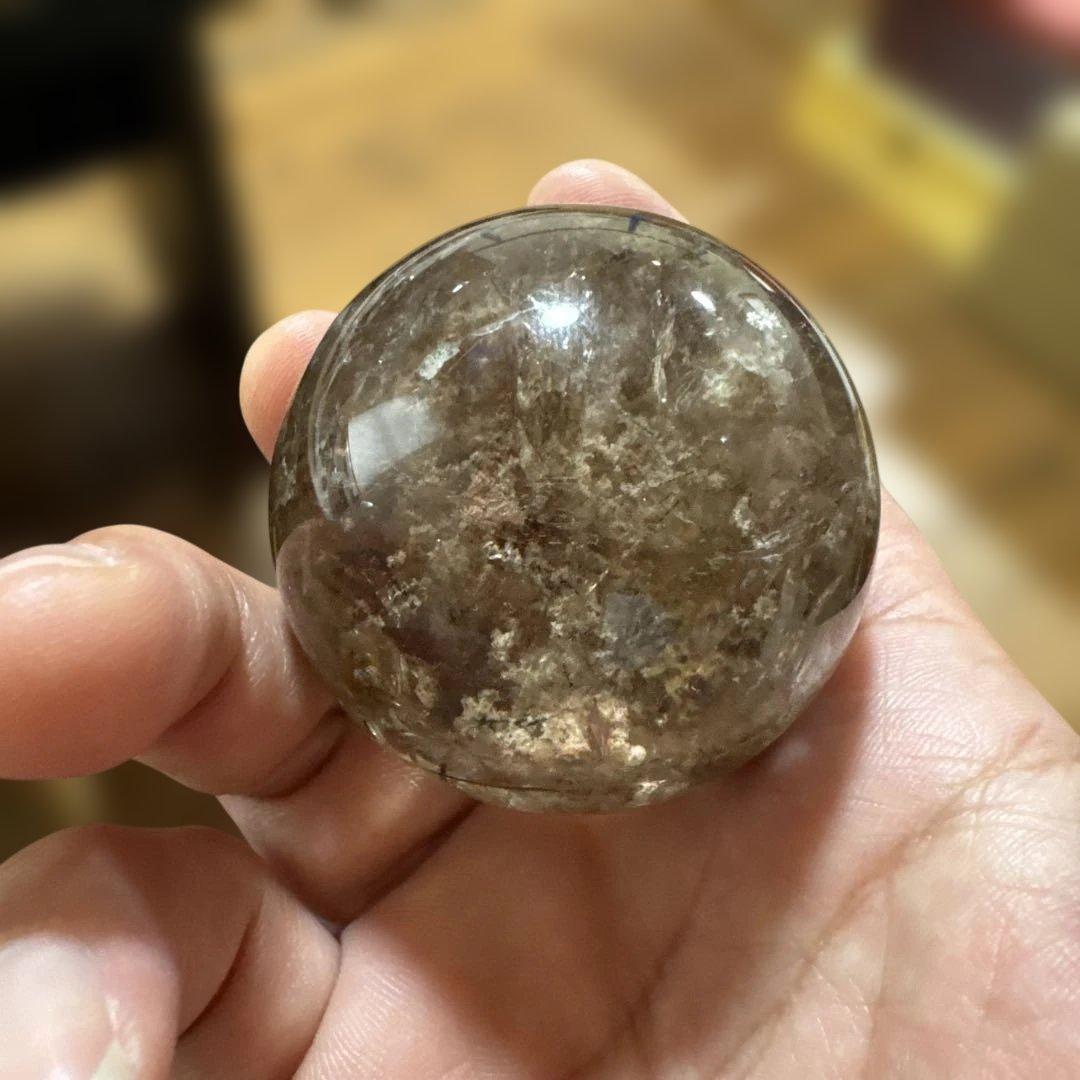 希少　高品質　ガーデンルチルクォーツ　丸玉　スフィア