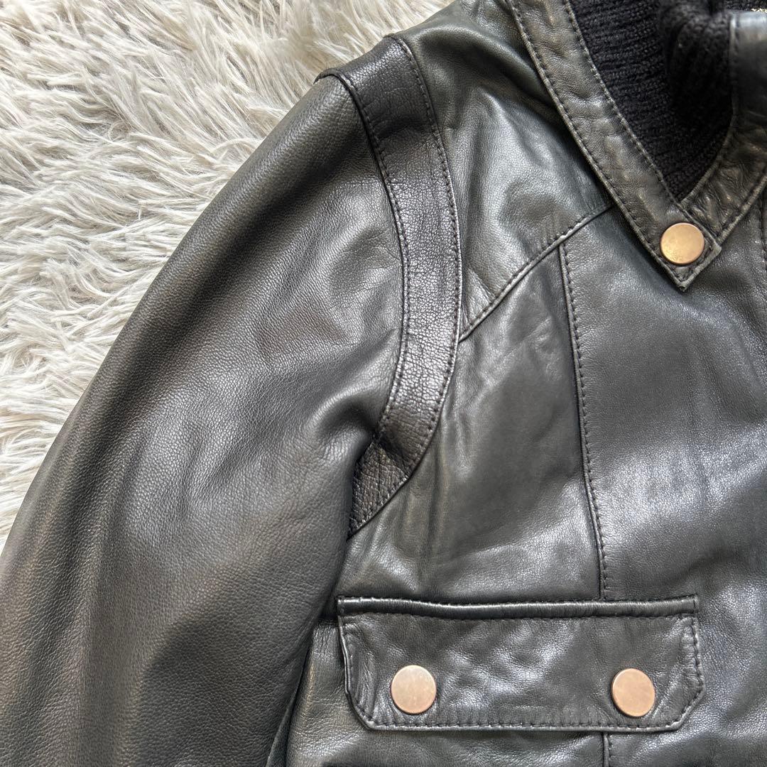 AVIREX ラムレザージャケット ライダース ブラック Sサイズ