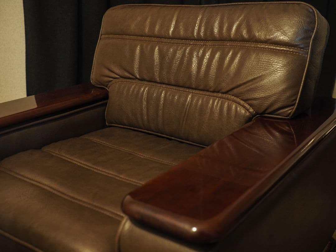 【値引中】\"karimoku\"レザー1PソファB