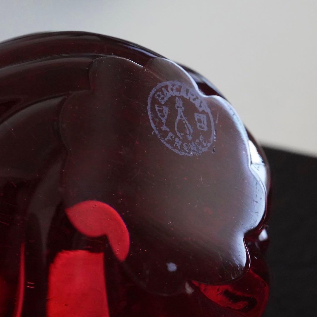 可愛いオールドバカラBACCARATローザス燭台★レッド★キャンドルスタンド★A