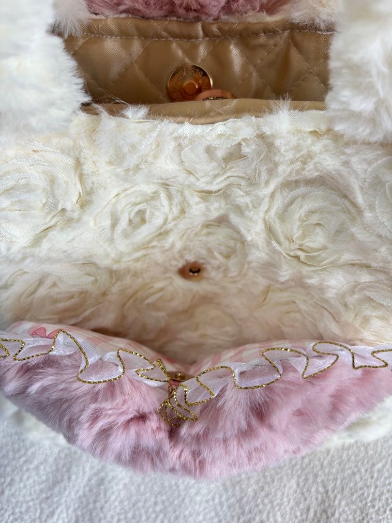 黒*こ様 コヤンイサムチョン　ファーフリルトートバッグ　ルミちゃん　ピンクうさち