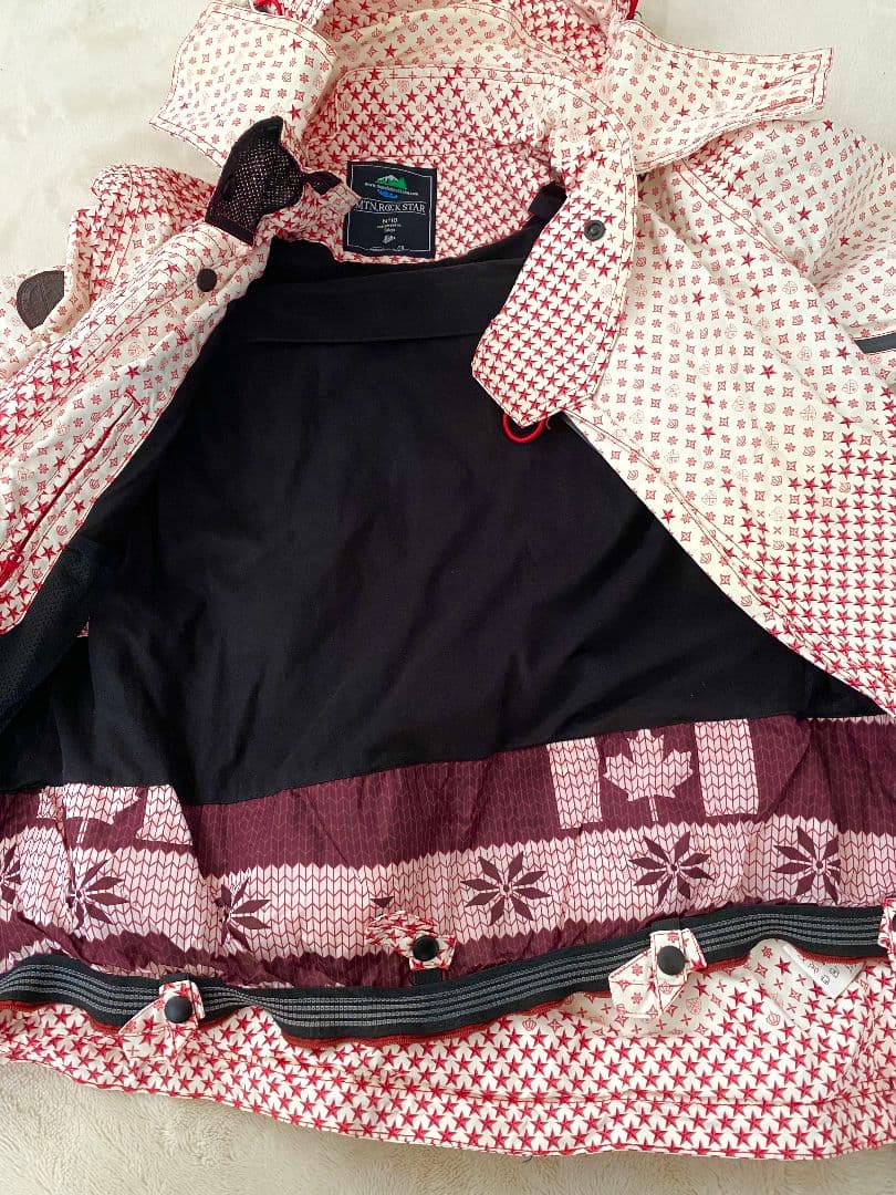 MTN ROCKSTAR HARUMAKI 総柄スノージャケット 赤白