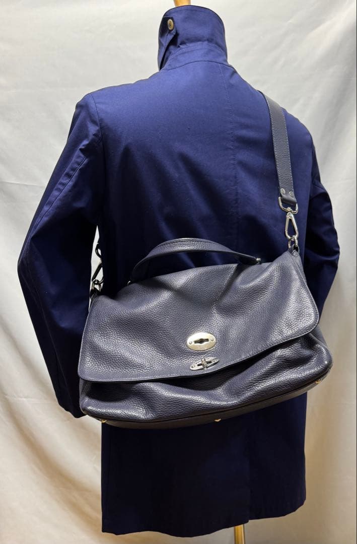 ◆イタリア製！ZANELLATO◆美品！『新型・ポスティーナ Ｍ＋』紺◆