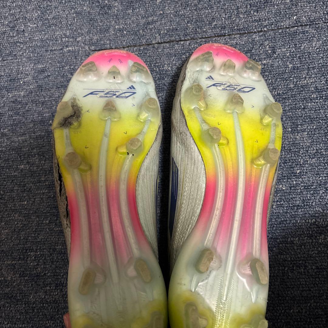 F50 サッカーシューズ ホワイト/ブルー/イエロー