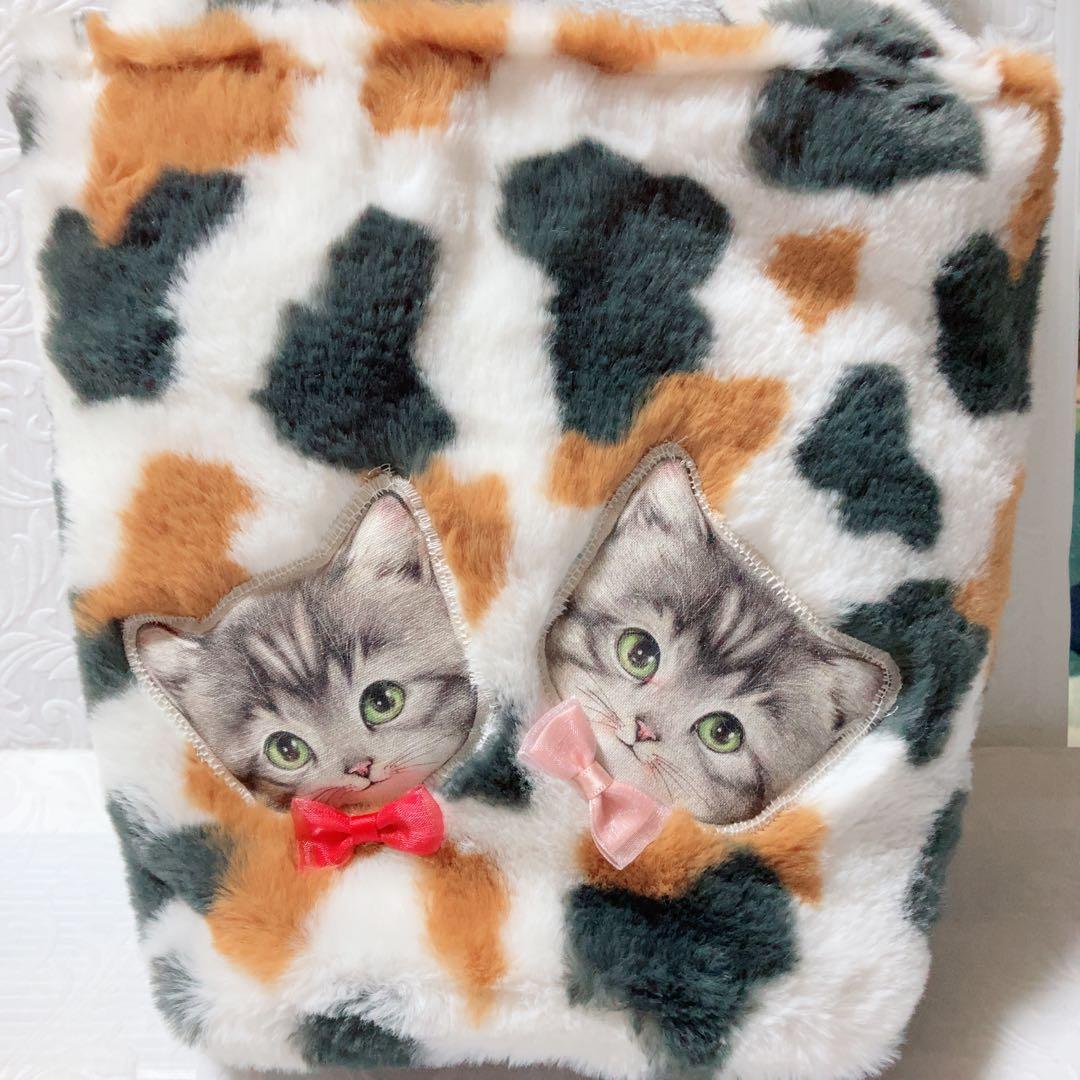 ね*】様 ビッグサイズサバ猫ちゃんトートバッグ　コヤンイサムチョン　ふわモコ三毛