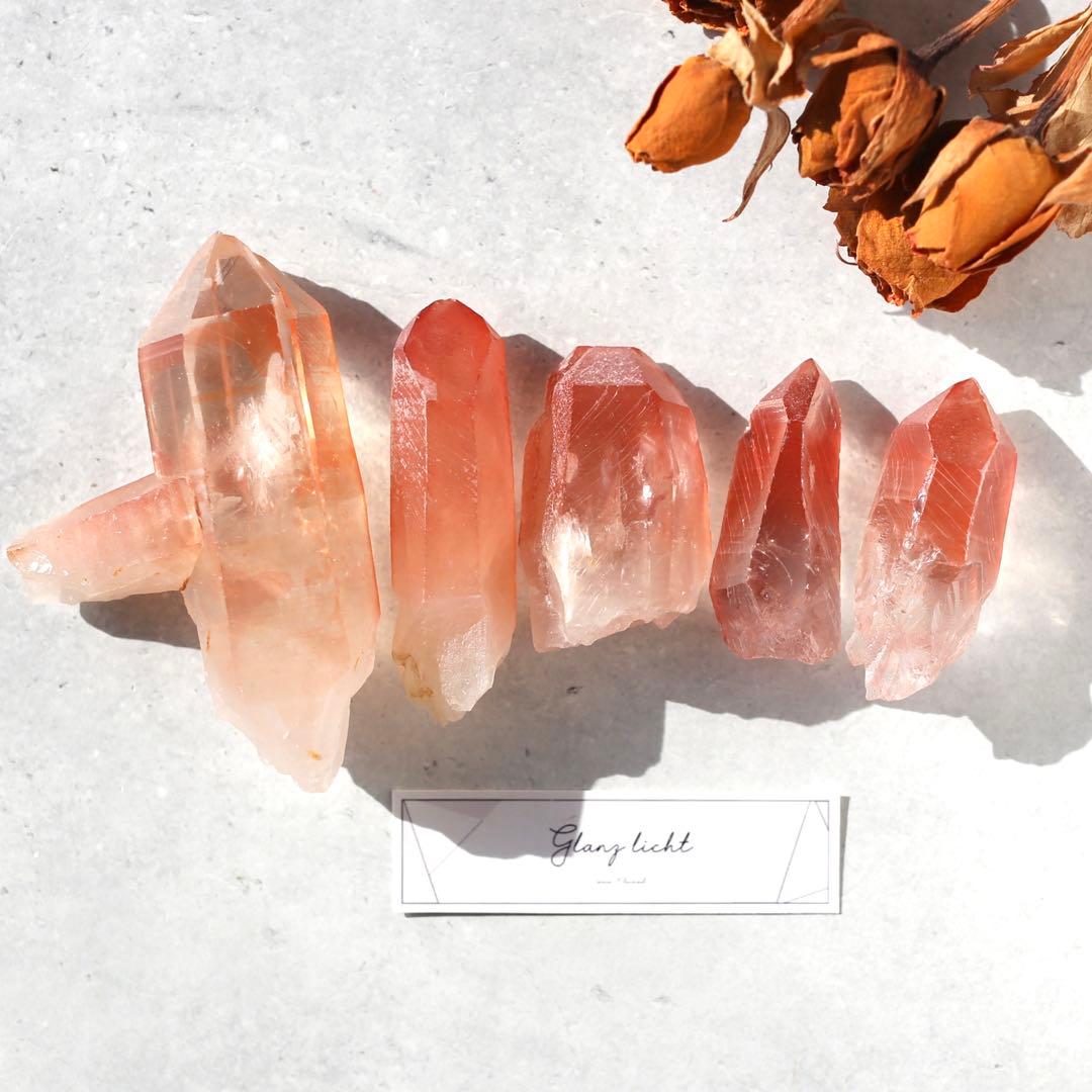 ソウルメイトツイン ディープピンクレムリアンシード 天然石 水晶 ツインレイ