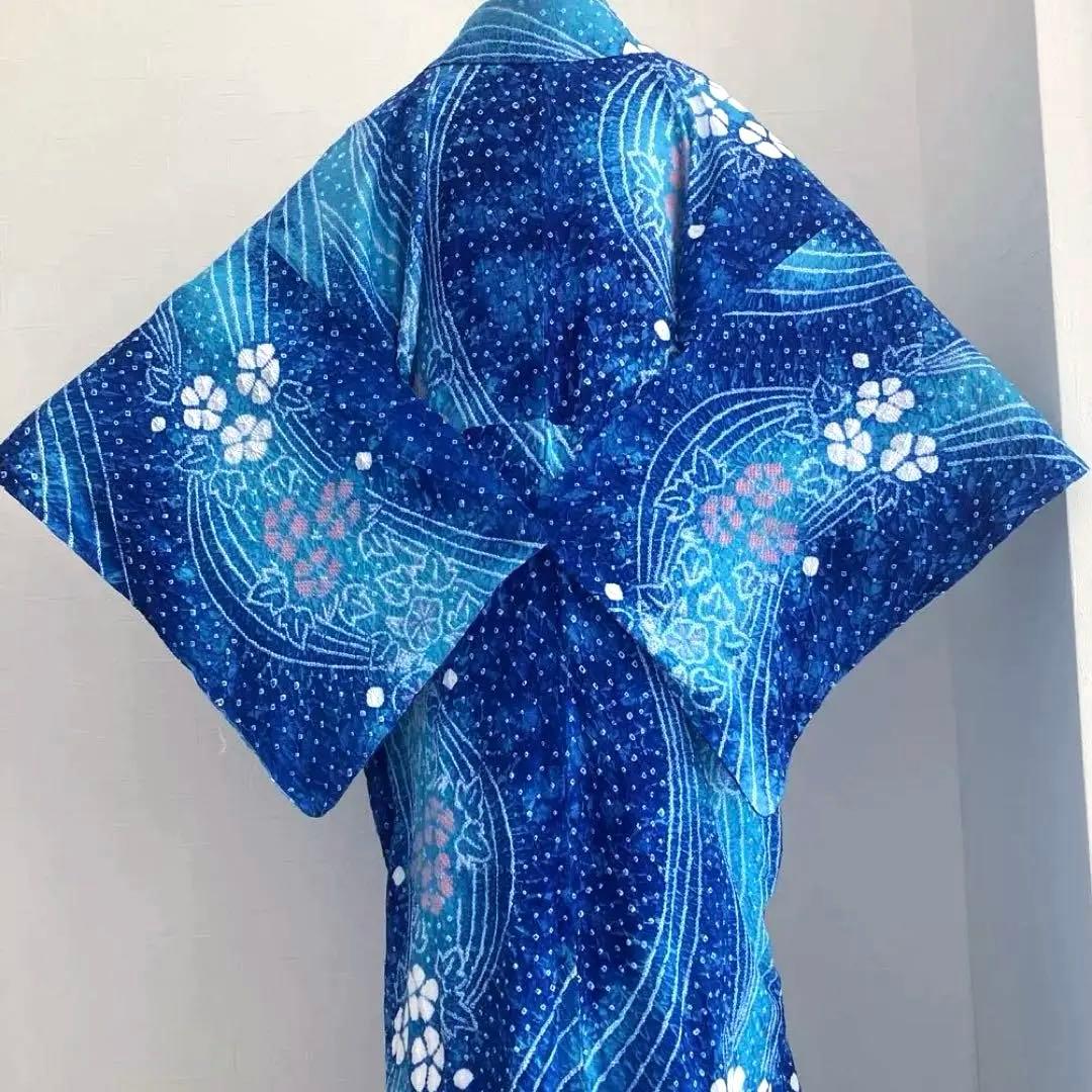 ないち 有松絞り浴衣　身丈160cm 裄70cm 手縫い No.1-23