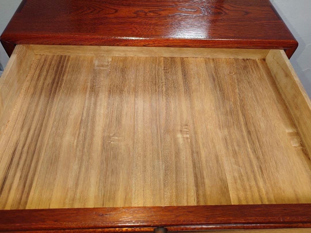 高級天然木 鏡台 姿見 ドレッサー 昭和レトロ ミラー 収納 引き出し 小箪笥