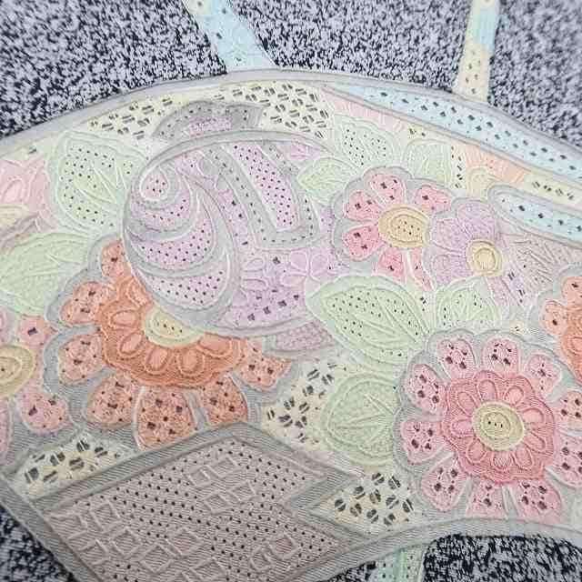 蘇州刺繡 正絹 着物“シックな幻想に優雅に映える花扇☆”訪問着 R-45