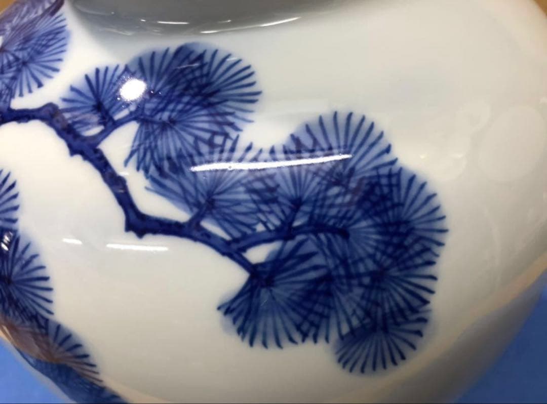 未使用/特価❕深川製磁/オールド深川/染付松鯉絵/花瓶/1点　　壷/花入