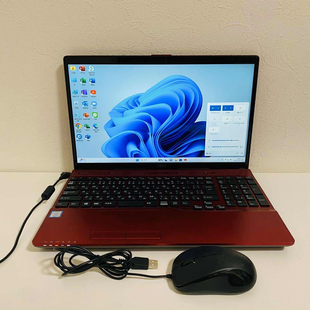 Y988 FujitsuノートパソコンSSD第7世代WEBカメラWindow11