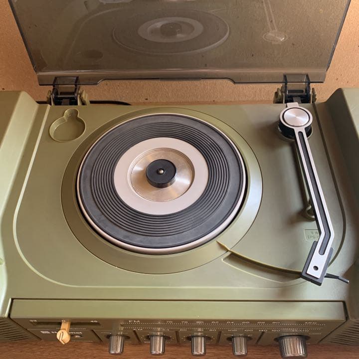 動作品 昭和レトロ National レコードプレーヤー ラジオ SF-157N