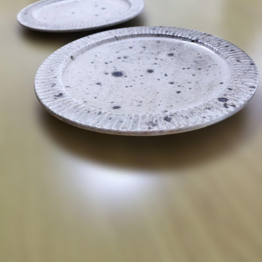 余宮隆　しのぎリム皿　7寸 2枚セット