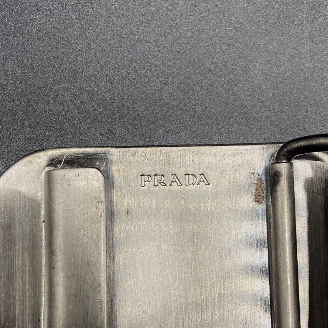 プラダ ロゴ バックル ベルト ダークブラウン