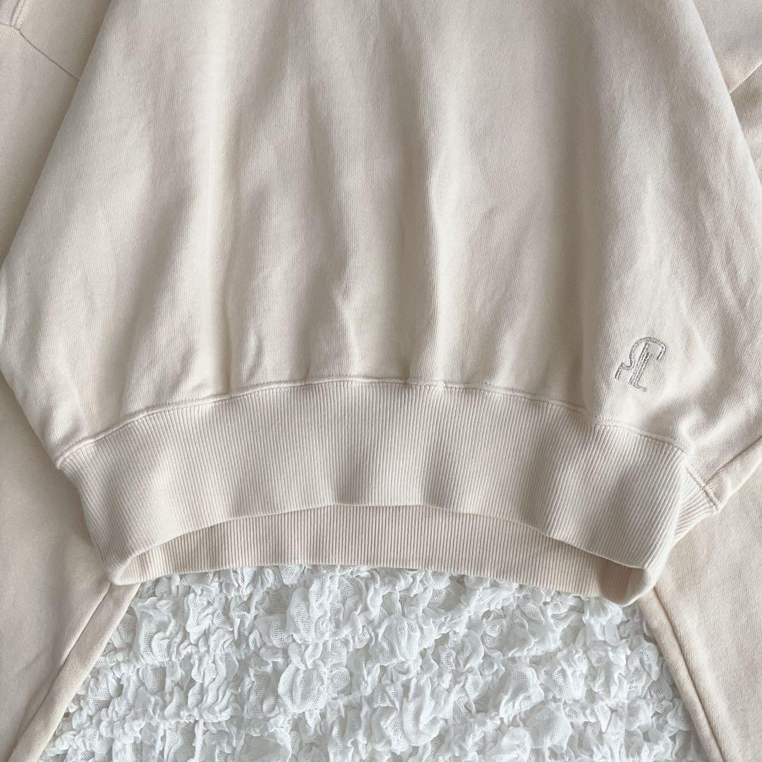 SKIN×EDIT.FOR LULU コラボ　クロップドスウェット ベージュ F