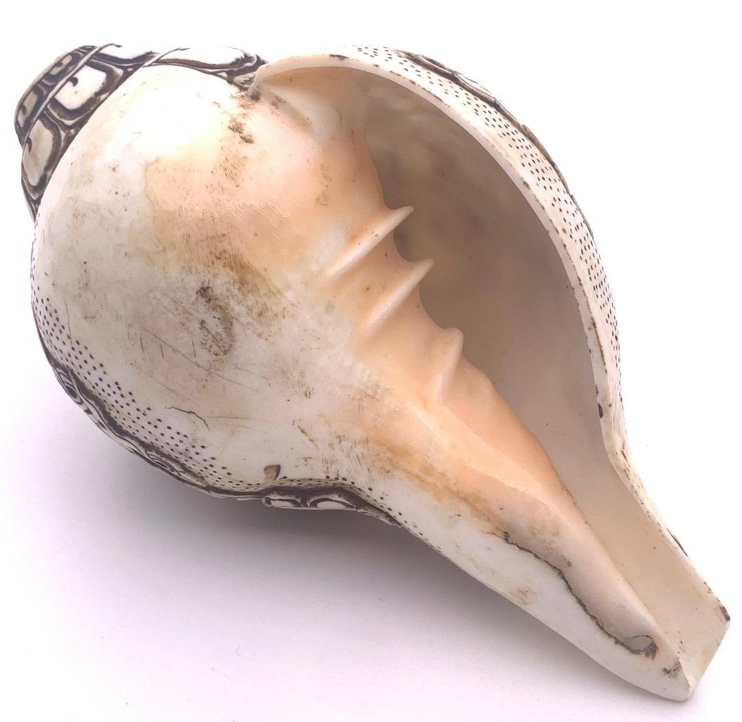 ◆チベット密教法具　法螺貝（シャンカ）ヴァジュラ・パーニ（金剛手）