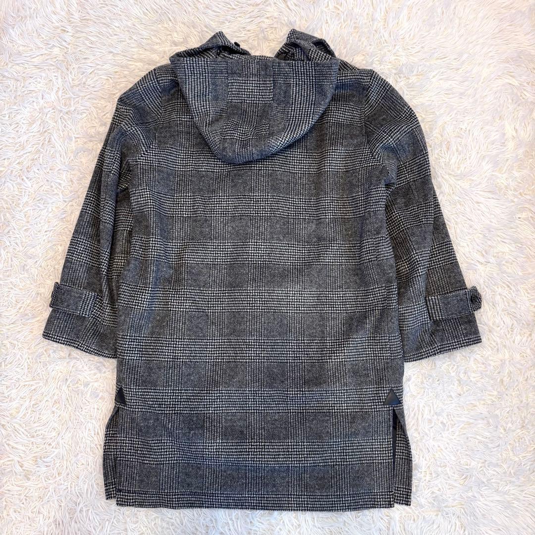 【新品タグ付】VANJAC カシミヤ グレンチェック ロング ダッフルコート L