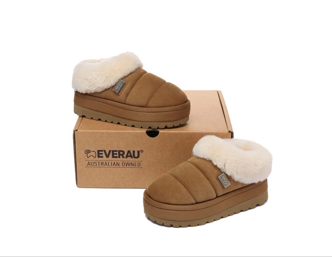 新品　UGG エクスプレス　ムートンブーツ　厚底　EU38