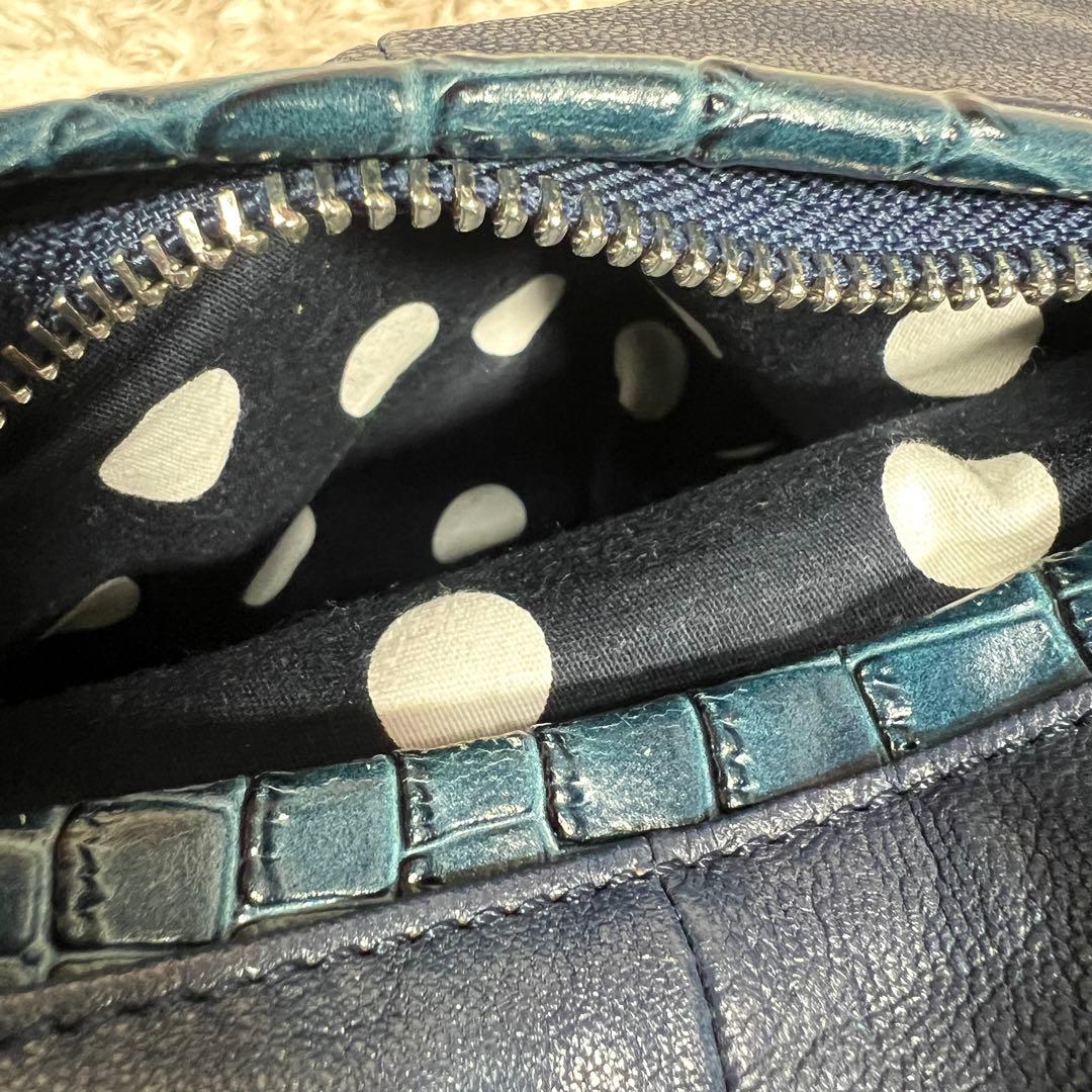 muta ムータ　No.8 ハンドバッグ　スパンコール　ネイビー　レザー　水玉