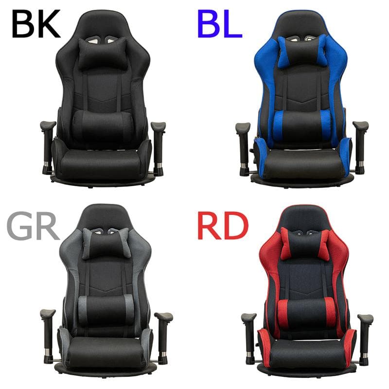 《新品・送料無料》メッシュゲーミングチェア座椅子　BK/BL/GR/RD