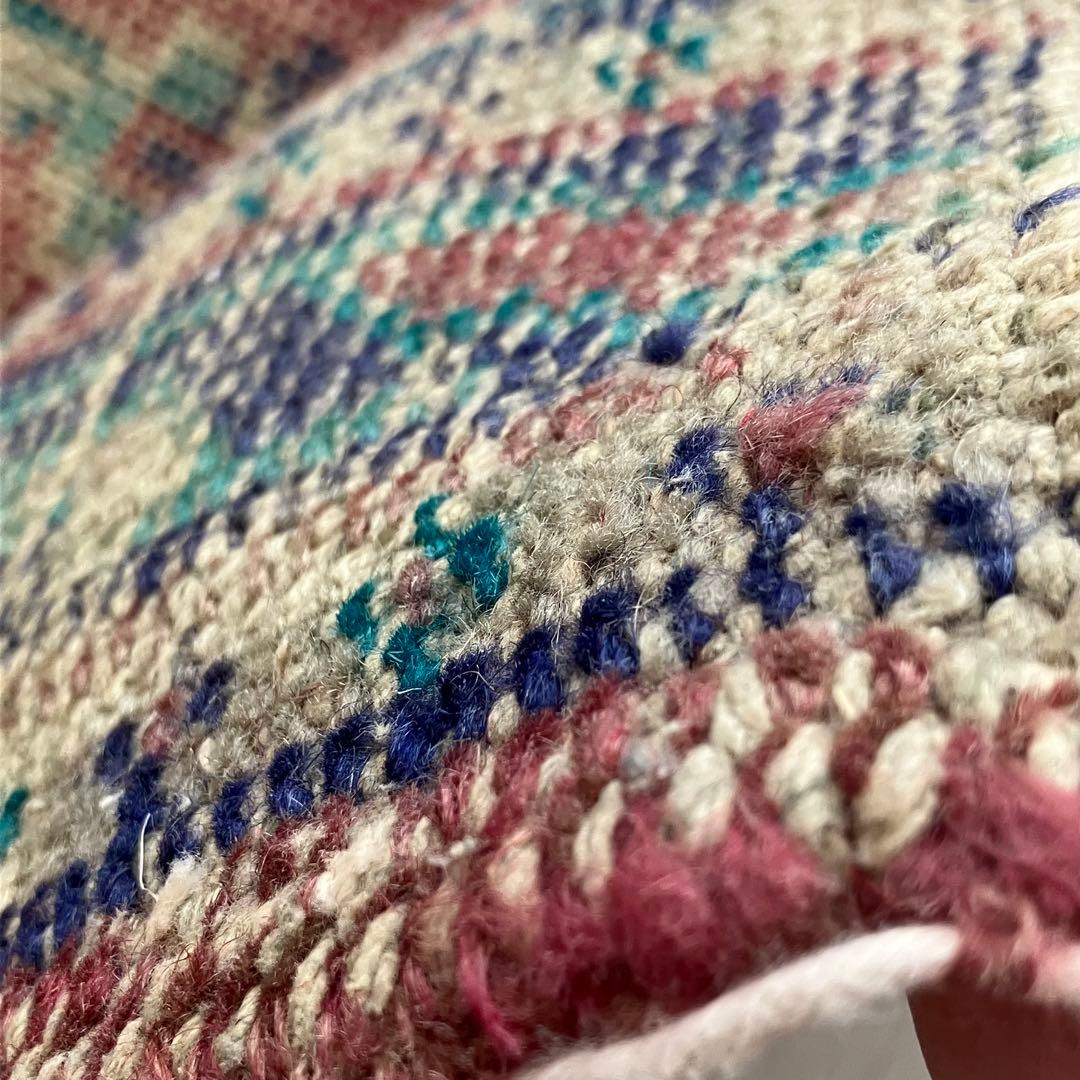 メダリオン✳︎ブルー85〜78×196✳︎レッドパープル　トルコヴィンテージラグ