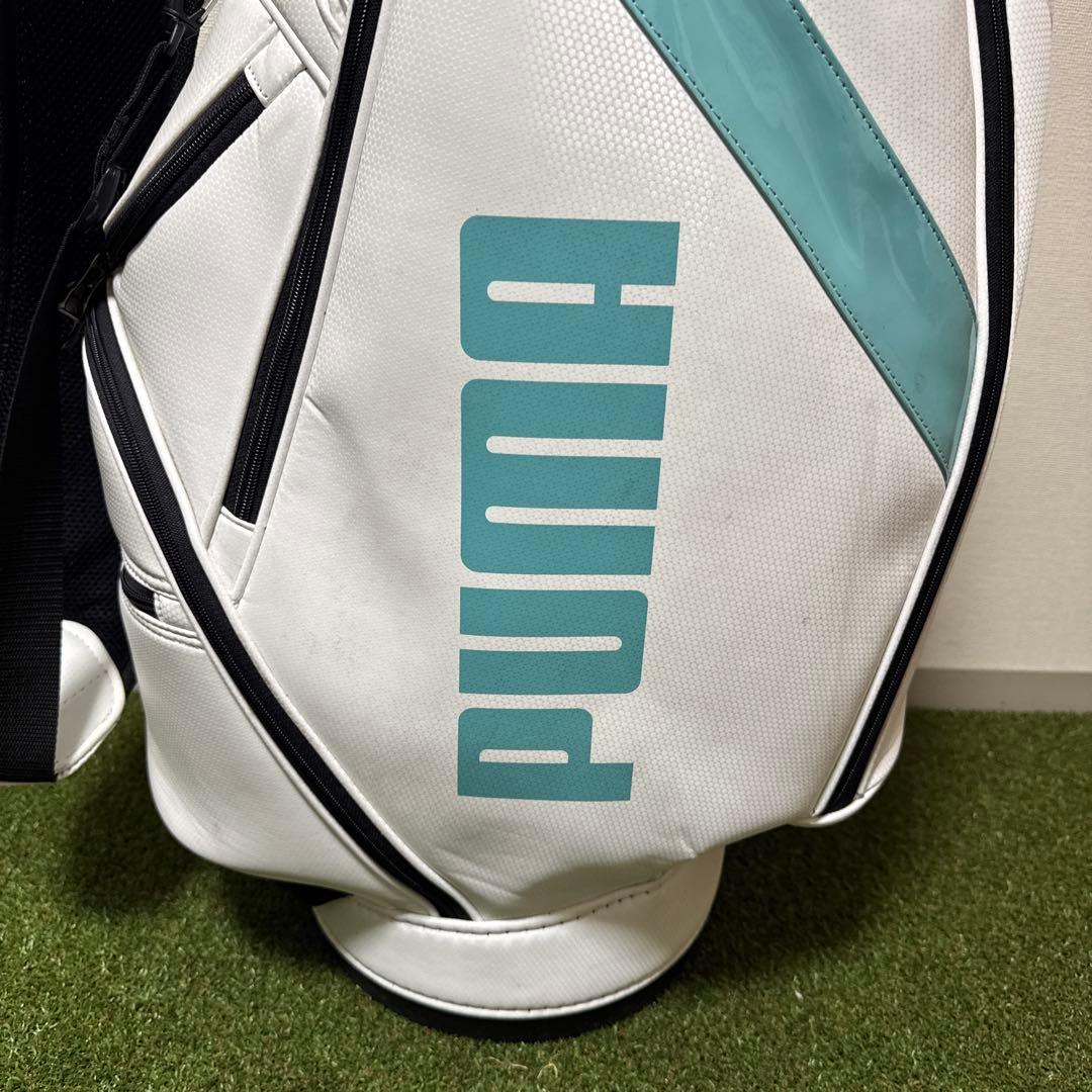 PUMA プーマ 2022年モデル キャディバッグ 9型 ホワイト/ターコイズ