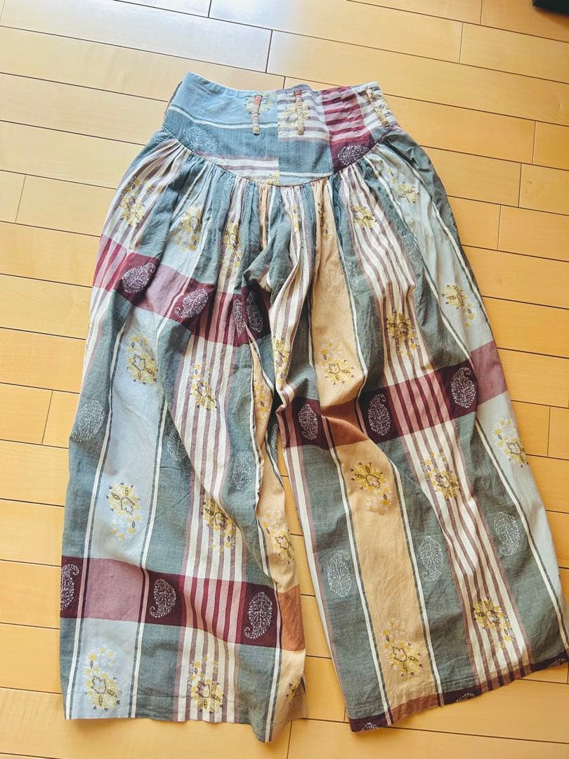 Kapital キャピタル　マドラスチェック　ワイドパンツ