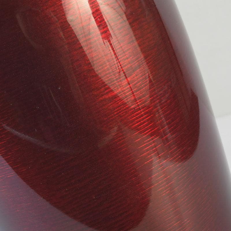 七宝焼　赤透釉　花文　花瓶　V　9900