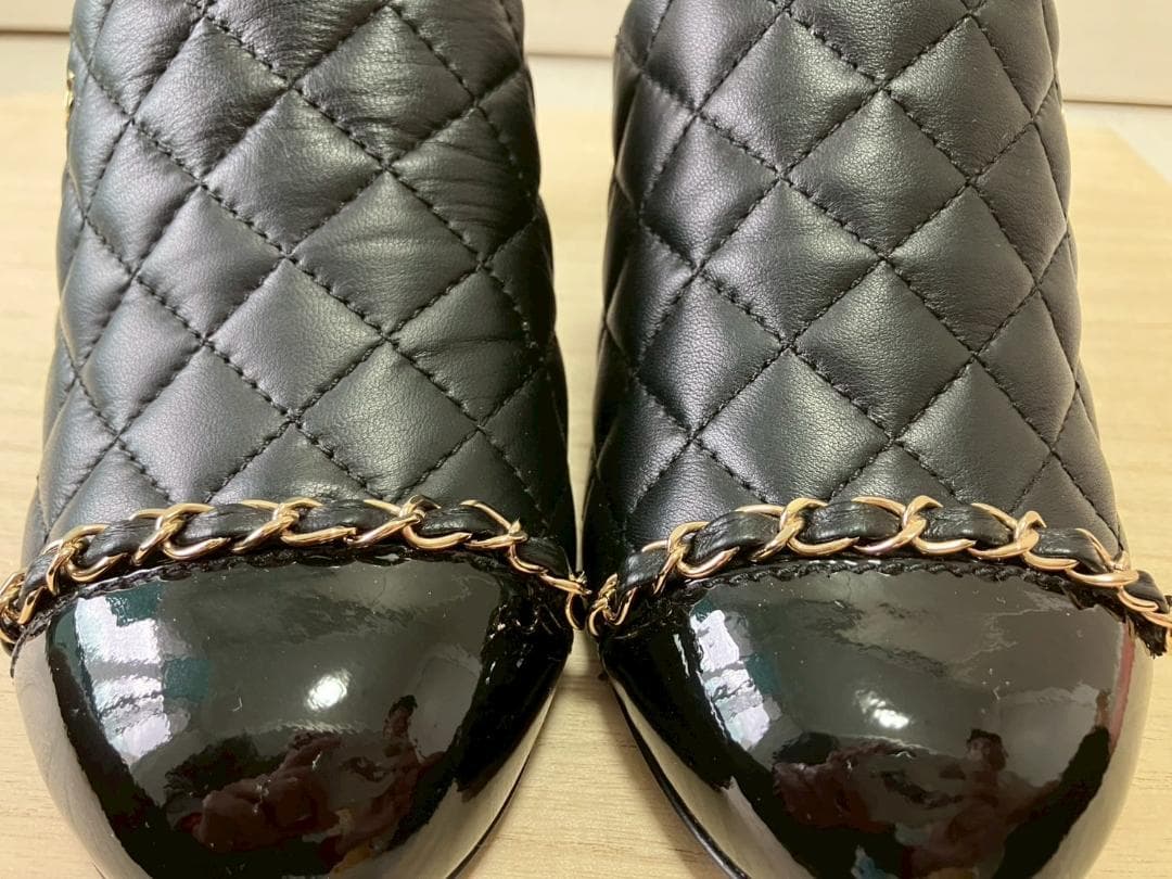 【極上】Chanel マトラッセ チェーンサンダル 38C 約24cm シャネル