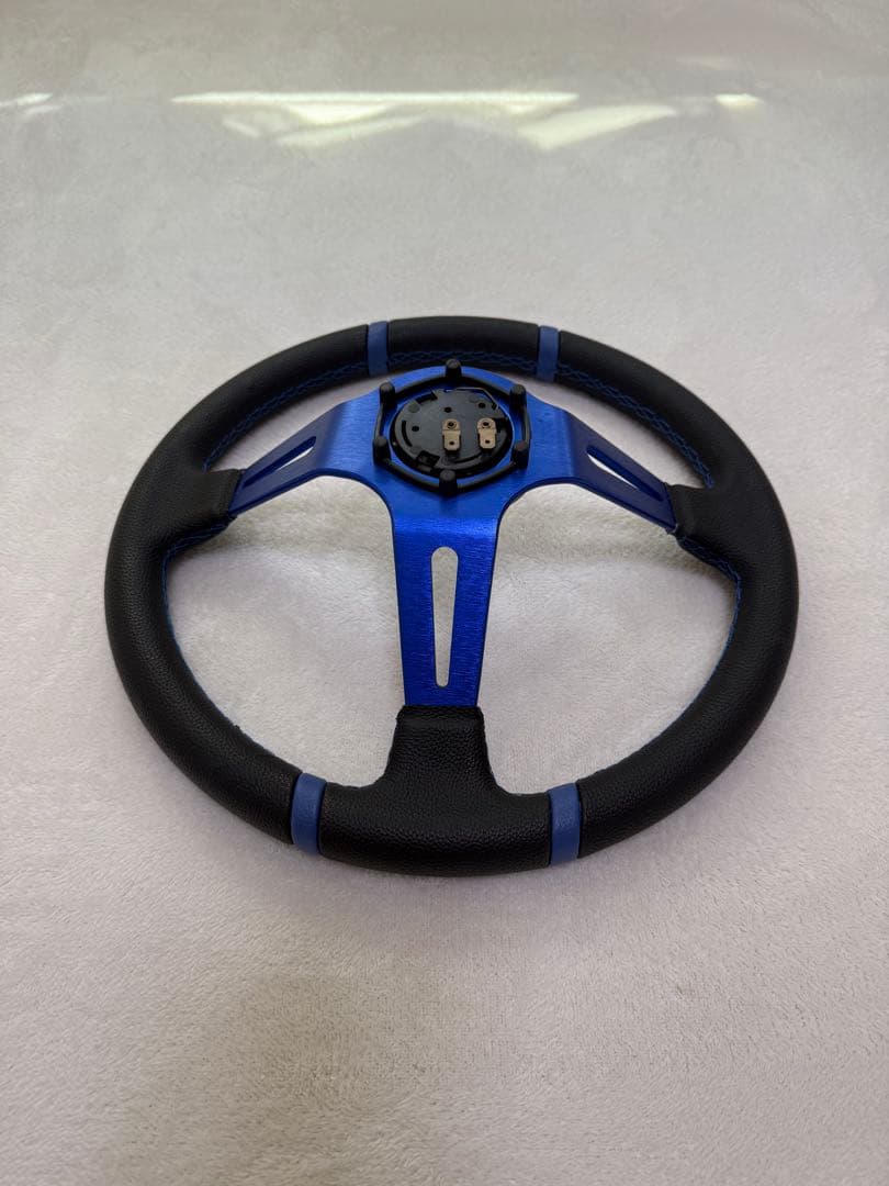 MOMOタイプ ステアリング ブルー ディープコーン モモステ 35パイ