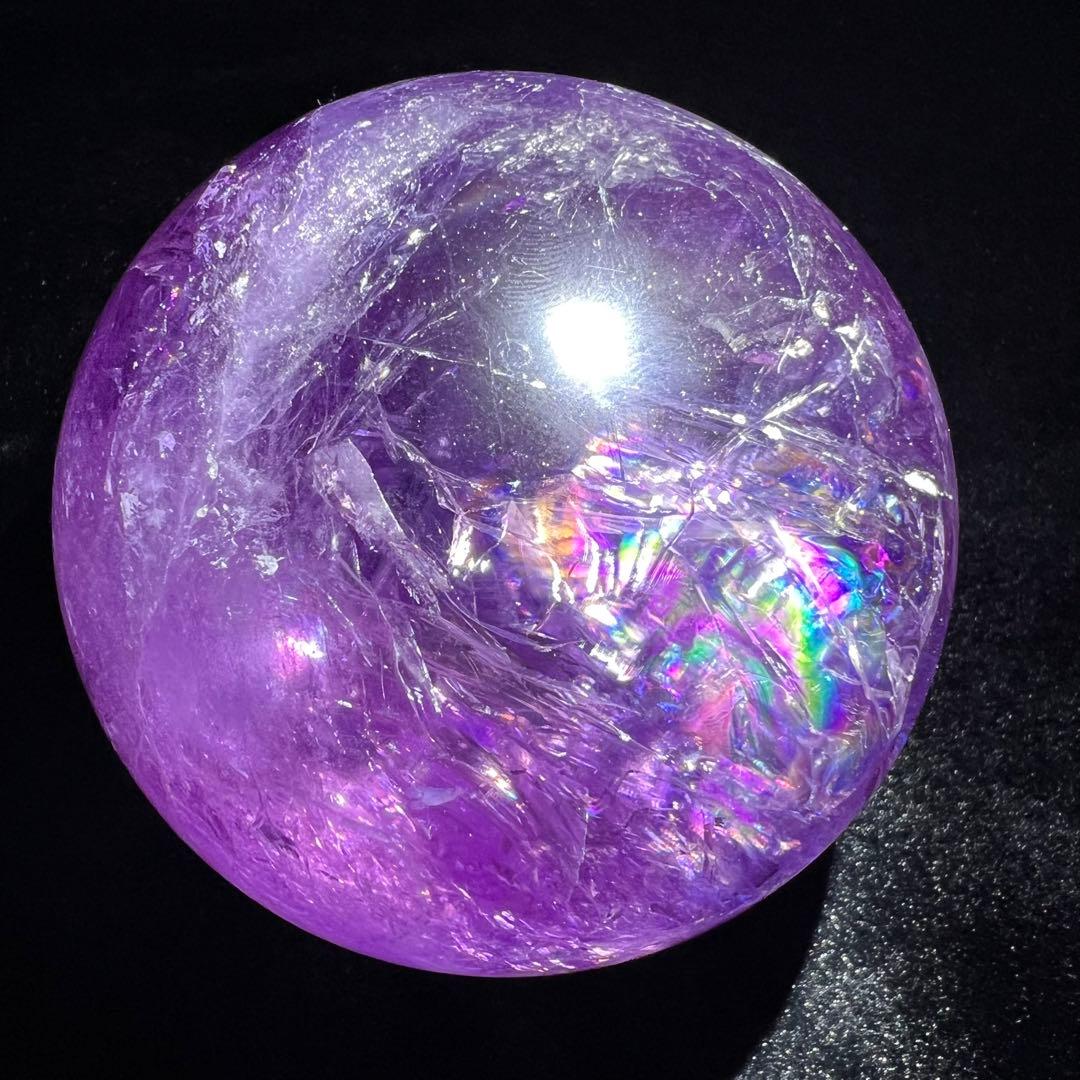 ✮美宝珠✮偉大なる迫力✮超美濃紫水晶✮レインボー アメジスト 丸玉 天然石 原石