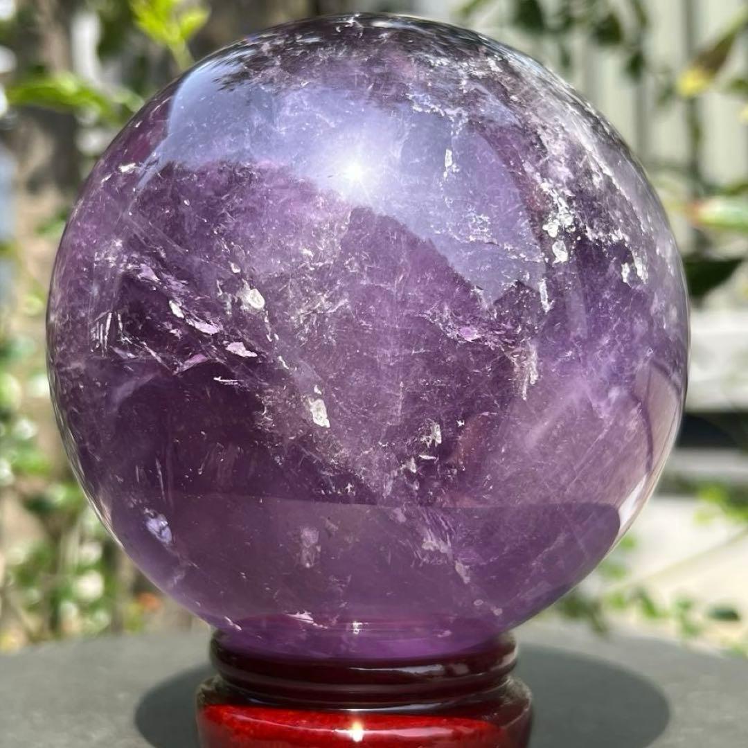✮美宝珠✮偉大なる迫力✮超美濃紫水晶✮レインボー アメジスト 丸玉 天然石 原石