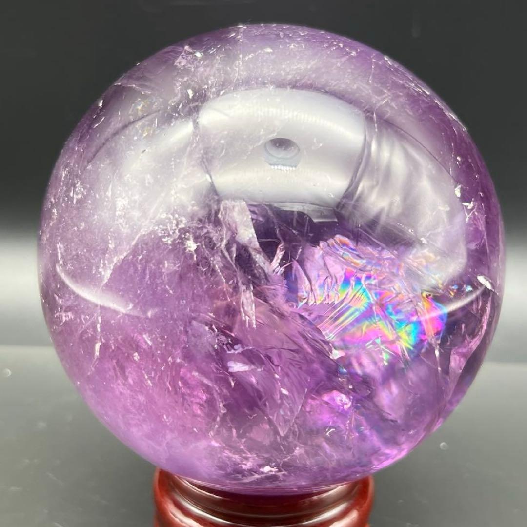 ✮美宝珠✮偉大なる迫力✮超美濃紫水晶✮レインボー アメジスト 丸玉 天然石 原石