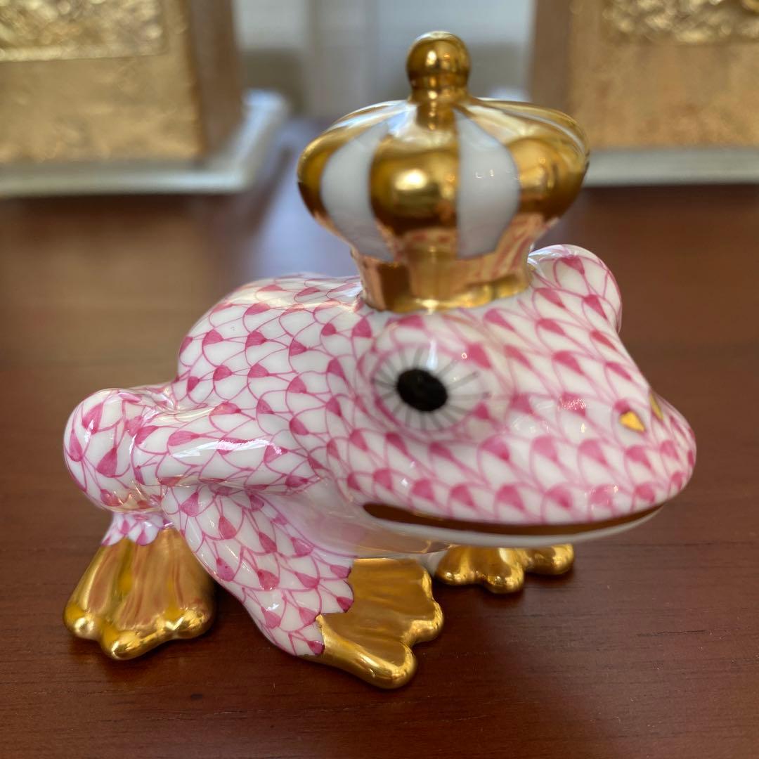 HEREND ヘレンド フィギュリン カエルのプリンス　ピンク