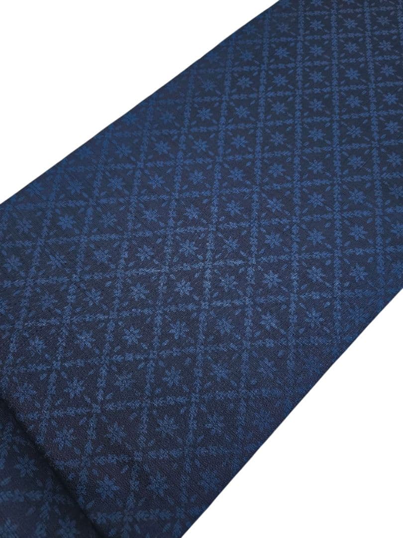 新品JAPANMODE 浴衣反物　東レセオαポリ　菱花オリエンタルブルー　日本製