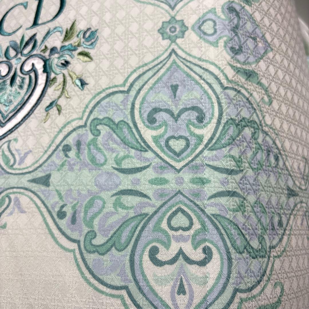クリスチャンディオール CDロゴ ダウンケット グリーン 羽毛 掛け布団