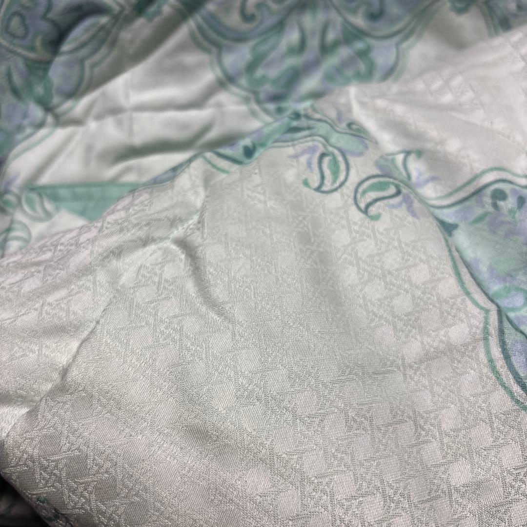 クリスチャンディオール CDロゴ ダウンケット グリーン 羽毛 掛け布団