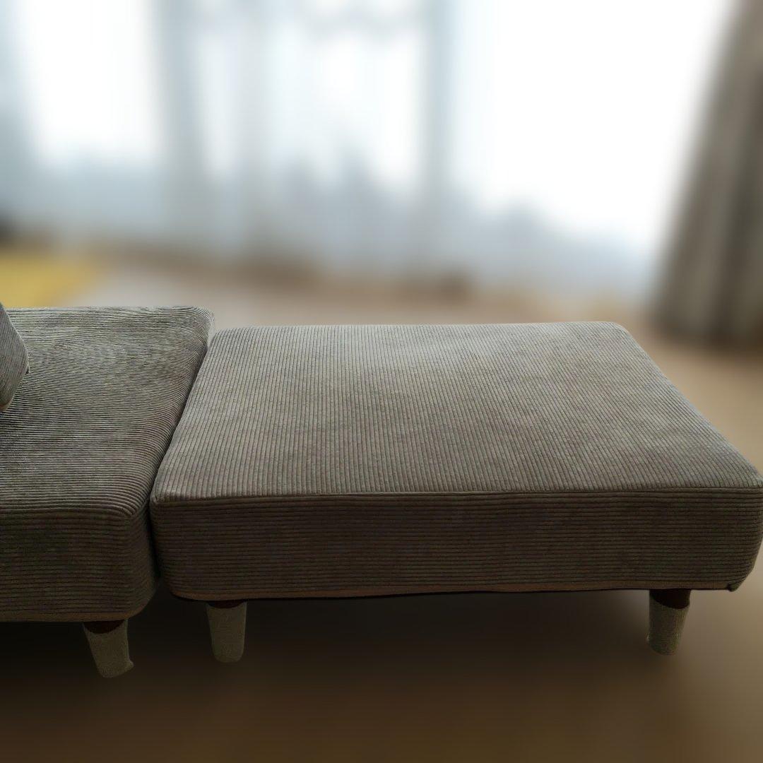 【引取限定】ニトリ　ベージュ コーデュロイ ソファベッド