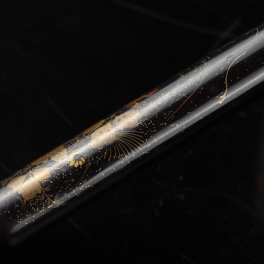 Y2978-2 時代物 金銀象嵌金具 金蒔絵 煙管入れ 煙草入れ 提物　　ち