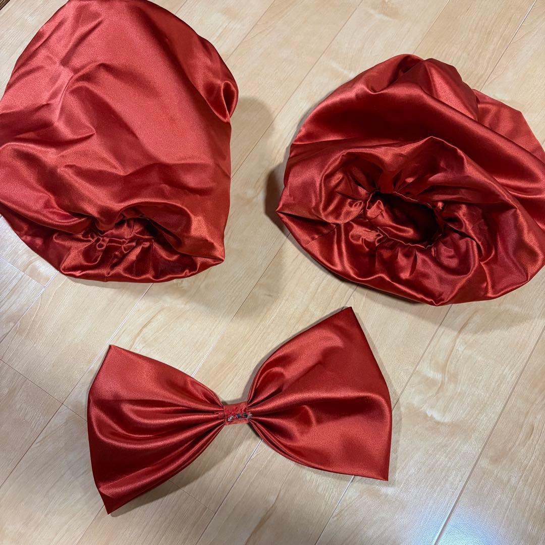 オレンジ サテン オフショルダードレス