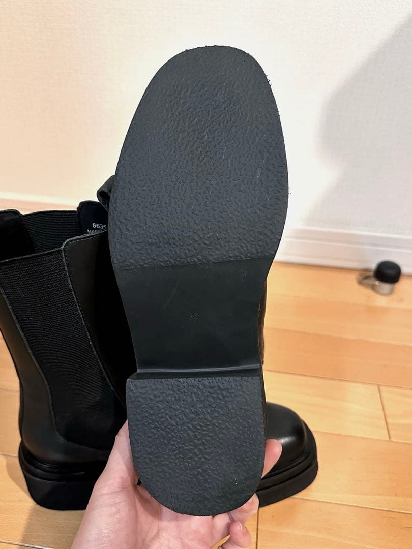 UNITED ARROWS ハーフサイドゴアブーツ 36 黒 美品 レザー