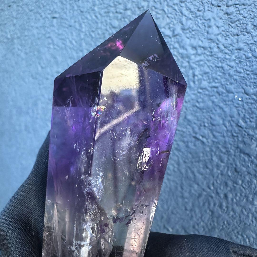 爆レア❗️ロマネサイト虹☆アメジストナチュラルポイントワンド ファントムA1111