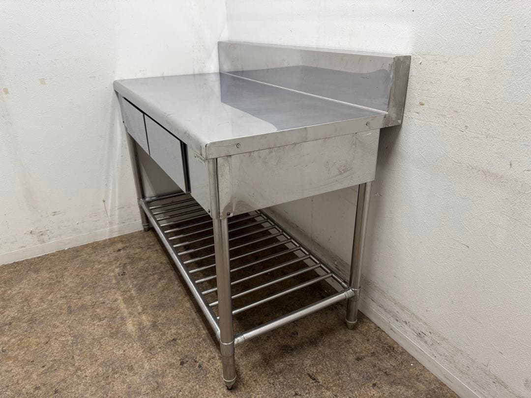 ステンレス　作業台　引き出し付き　飲食店　W１２００ｘD６００ｘＨ８００ｍｍ